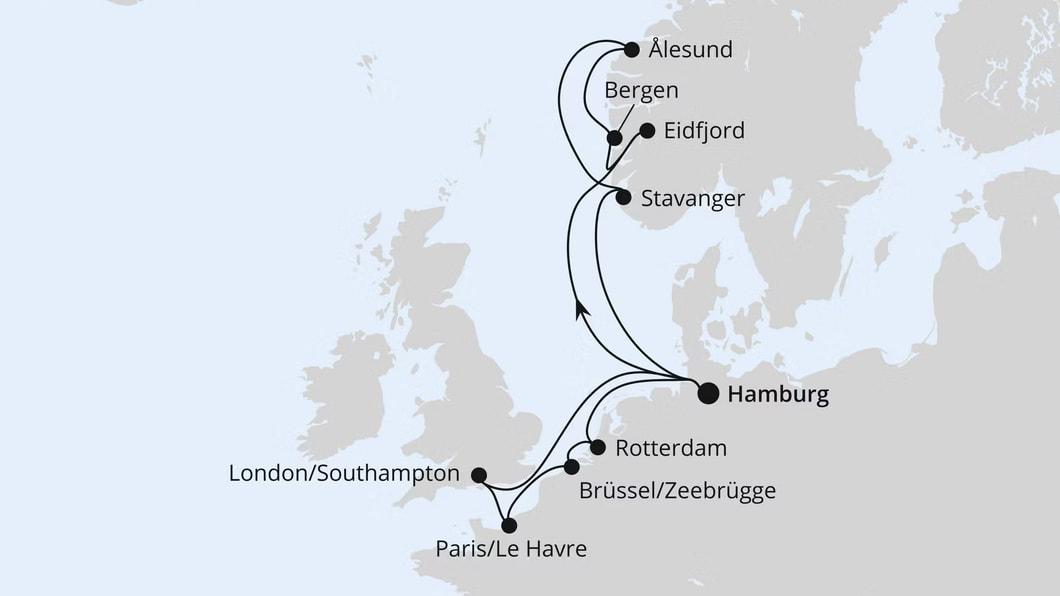 Metropolen & Norwegen von Hamburg nach Kiel