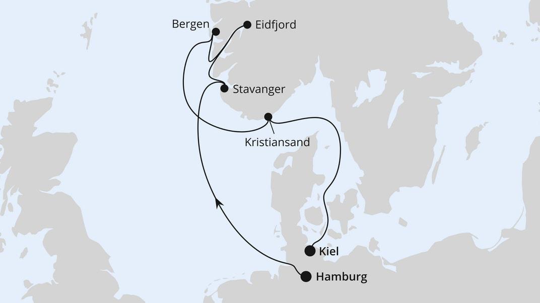 Norwegen von Hamburg nach Kiel