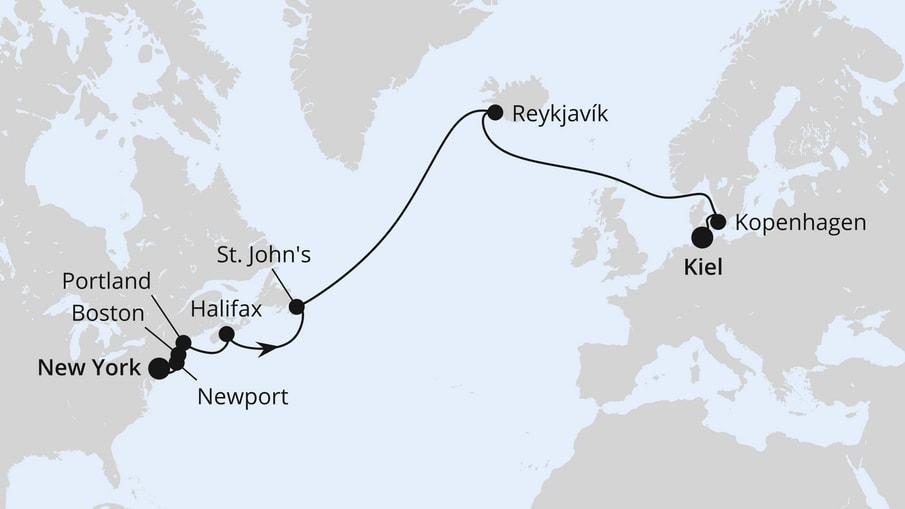 Von New York über Island nach Kiel