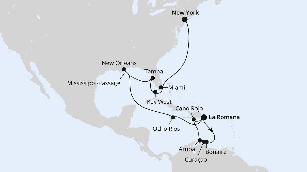 Karibik & Südstaaten mit New York ab Dom. Republik