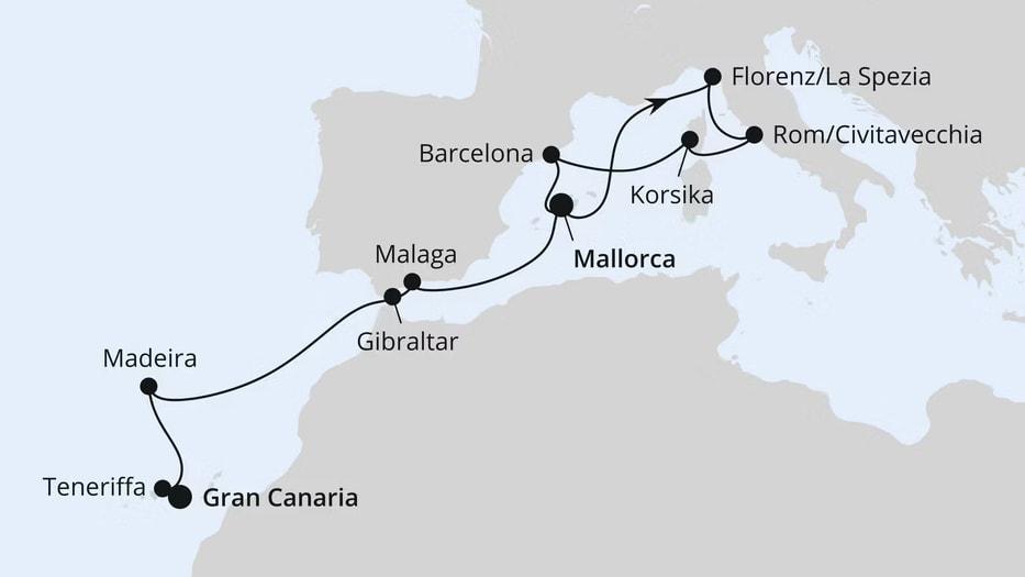 Korsika, Italien & Kanaren ab Mallorca
