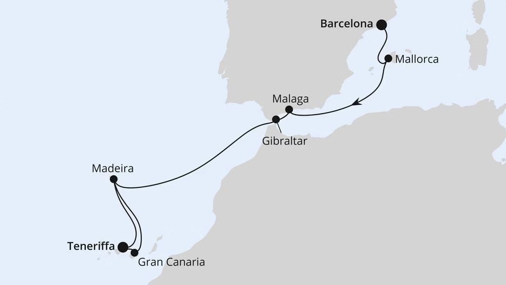 Andalusien, Kanaren & Madeira ab Barcelona