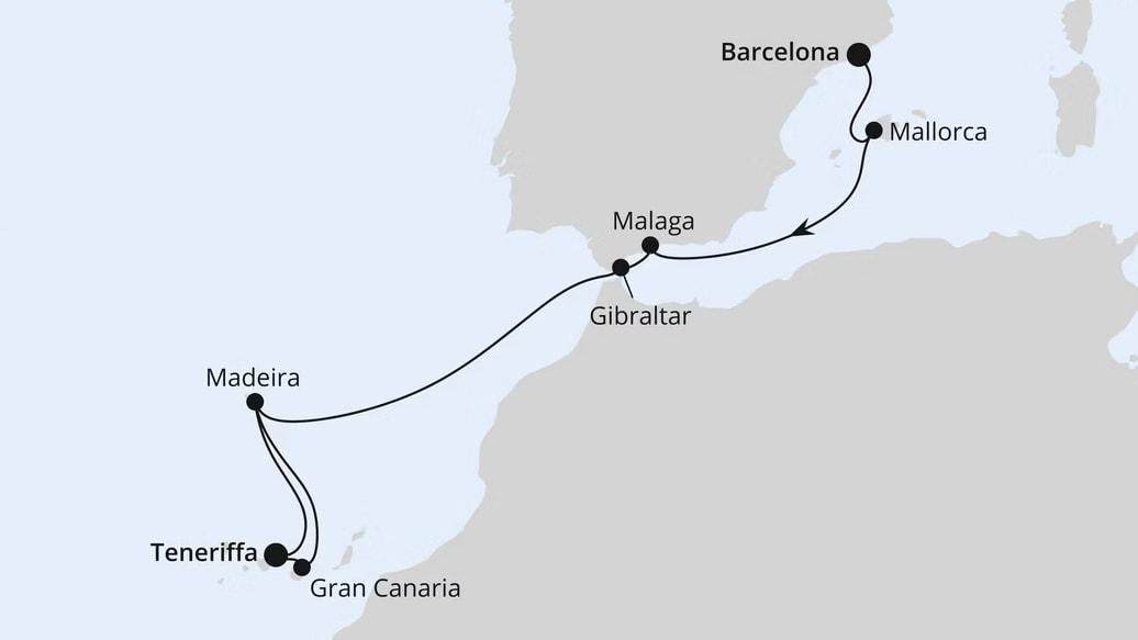 Andalusien, Kanaren & Madeira ab Barcelona