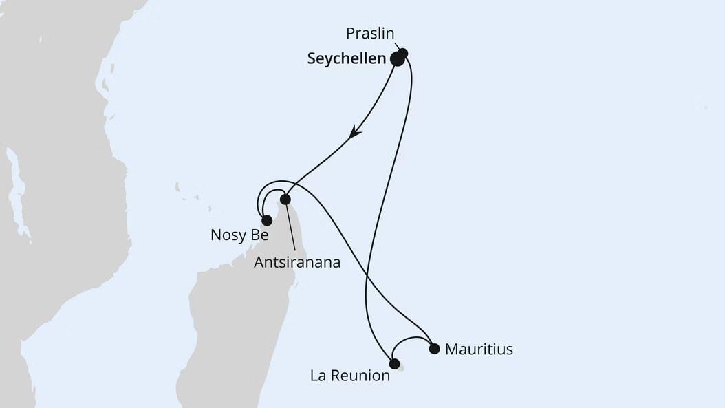 Seychellen, Madagaskar & Mauritius