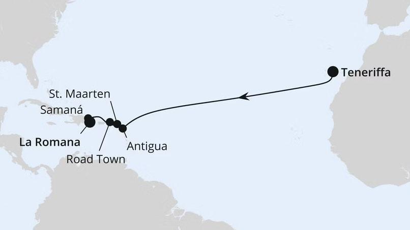 Von Teneriffa über Antigua in die Dom. Republik