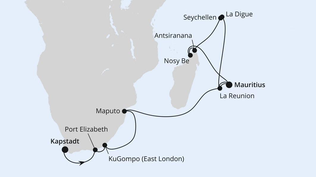 Südafrika, Mauritius, Seychellen & Madagaskar