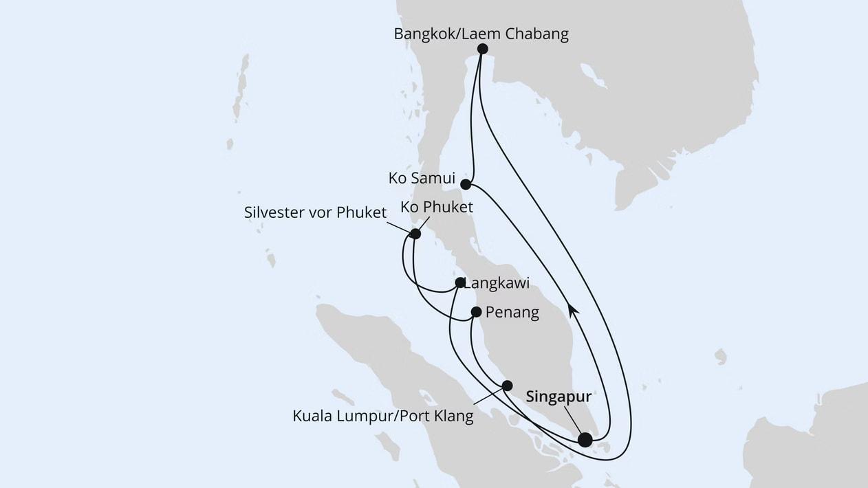 Feiertagsreise Südostasien ab Singapur