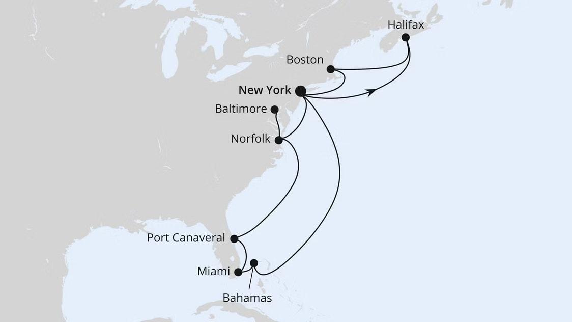 Kanada, Florida & Maryland ab New York