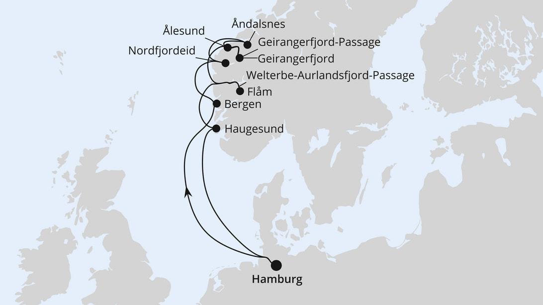 Norwegens Fjord-Weltnaturerbe ab Hamburg 1