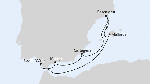 Spanische Mittelmeerküste ab Barcelona