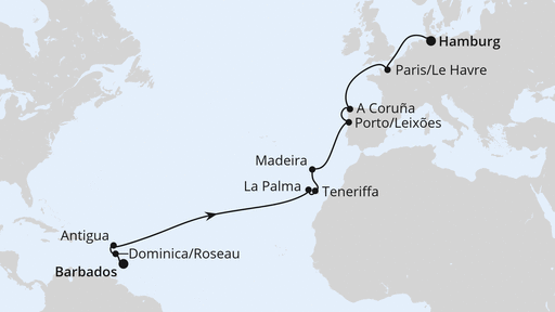 Von Barbados nach Hamburg