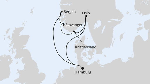 Norwegens Städte ab Hamburg