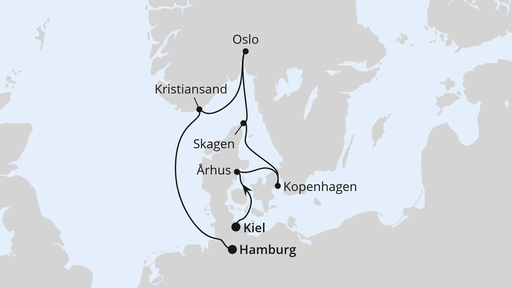 Skandinavien von Kiel nach Hamburg