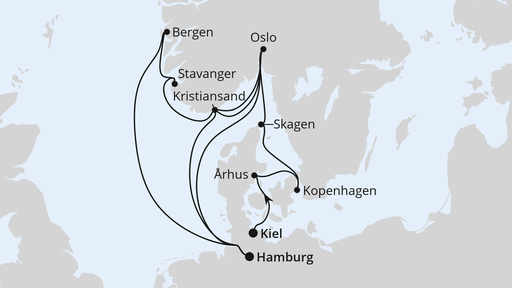 Große Skandinavienreise von Kiel nach Hamburg