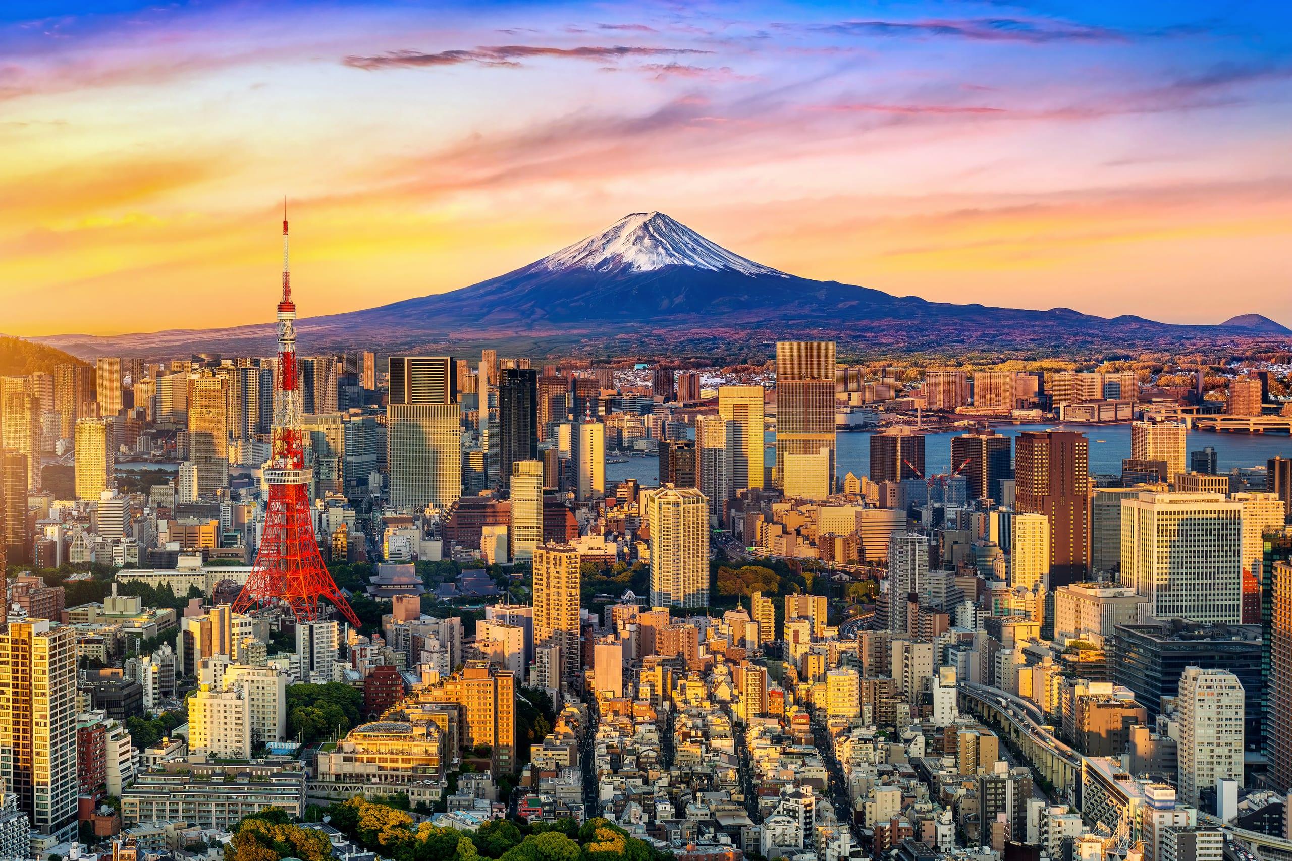 Skyline von Tokio mit Mt. Fuji
