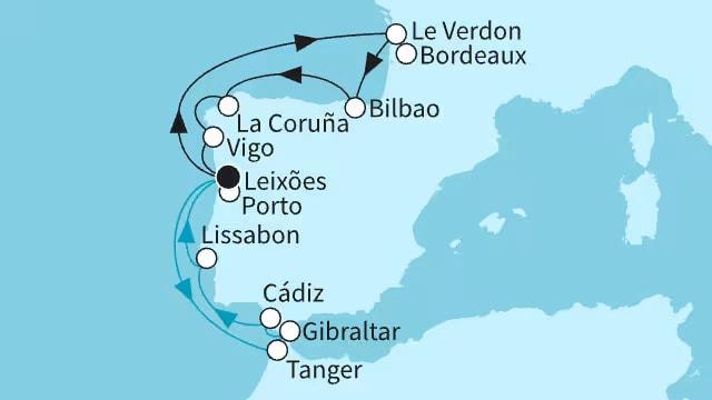 Rund um die Iberische Halbinsel