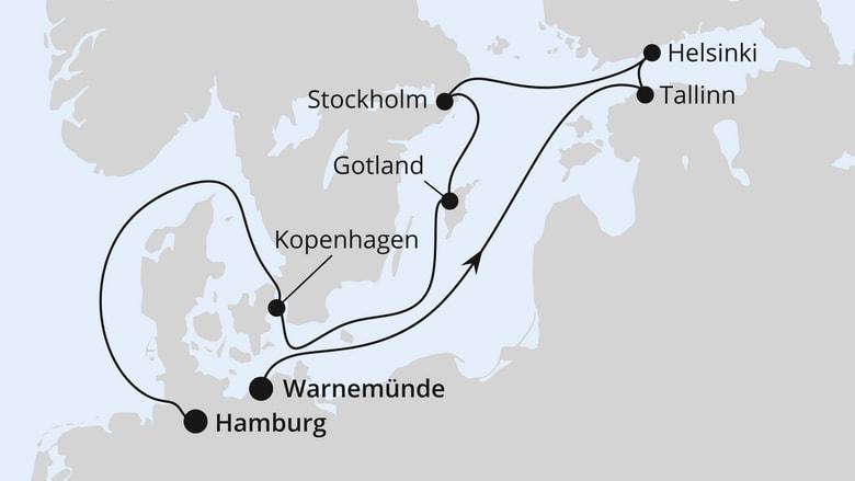 Ostsee von Warnemünde nach Hamburg