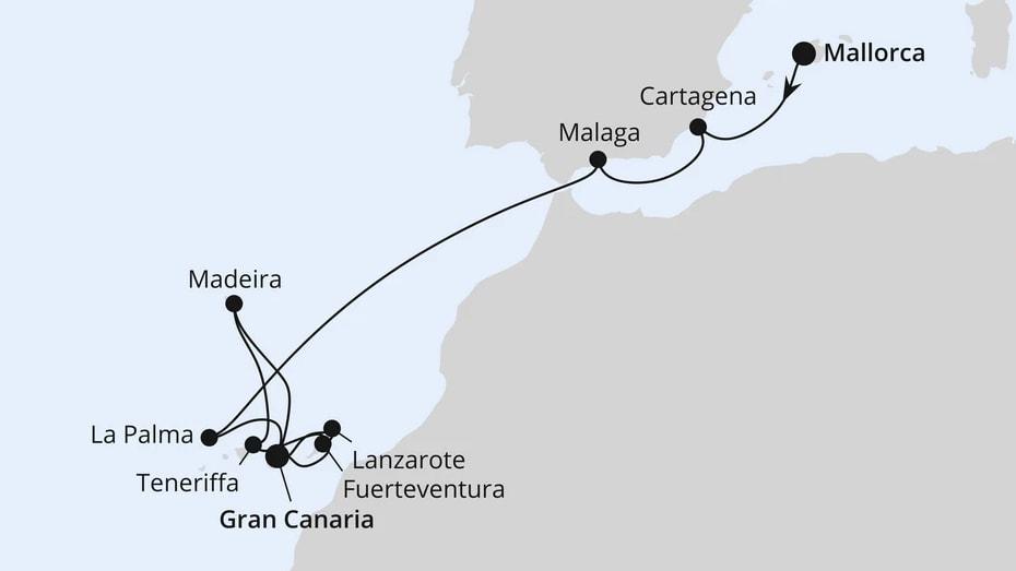 Andalusien, Kanaren & Madeira ab Mallorca