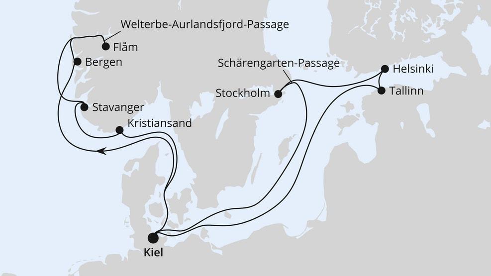 Ostsee & Norwegens Welterbe ab Kiel 1