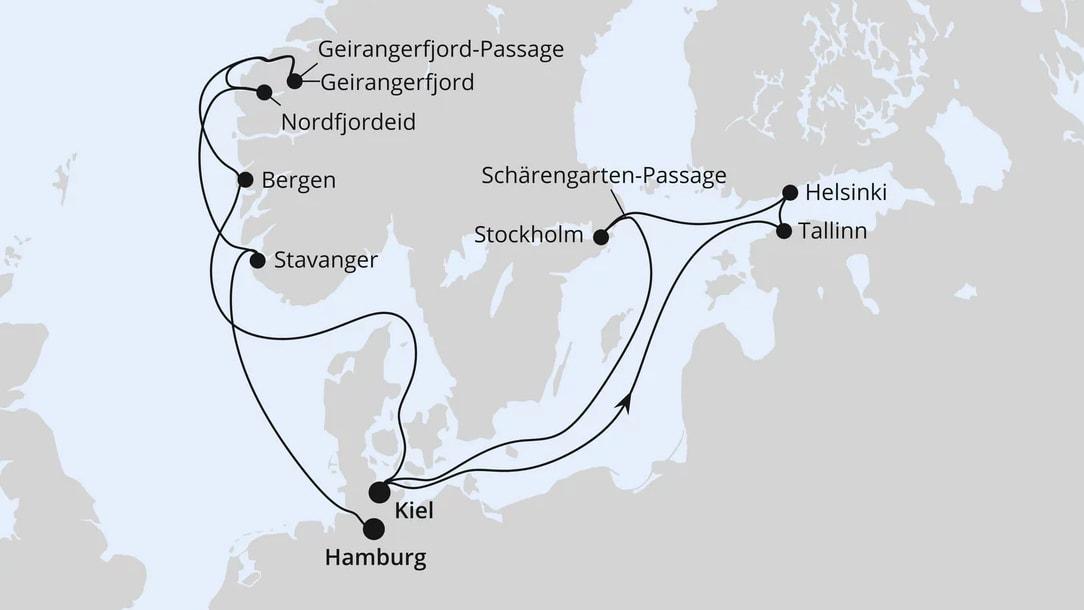 Ostsee & Norwegen von Kiel nach Hamburg